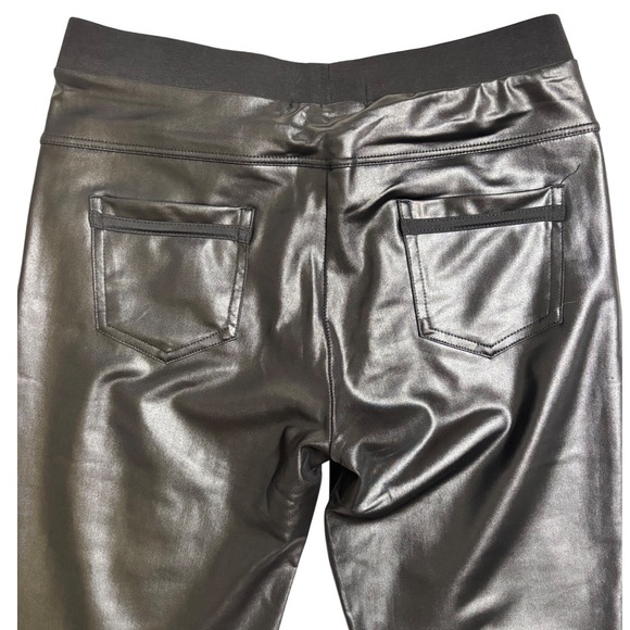 YELETE Womens‎ Black Faux Leather Moto Jogger Pants Size S/M - Picture 2 of 10